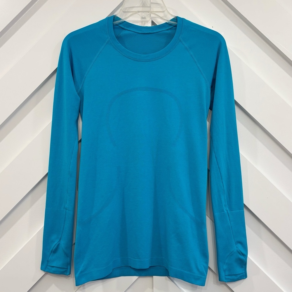 Lululemon Swiftly Tech Long Sleeve Shirt In Oceanic Blue Size 6